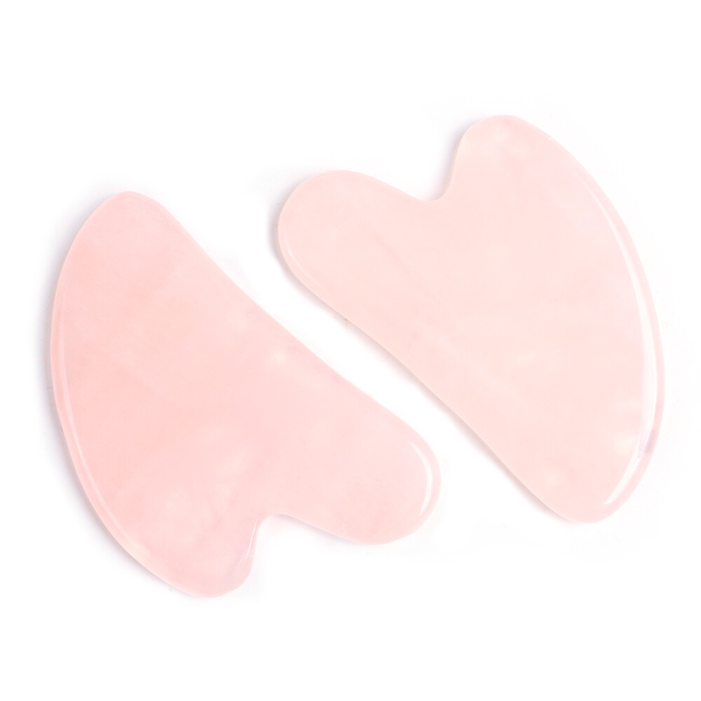 Natural Rose Quartz Gua Sha Pink Jade Body Guasha Board Facial Massage Tool Neck