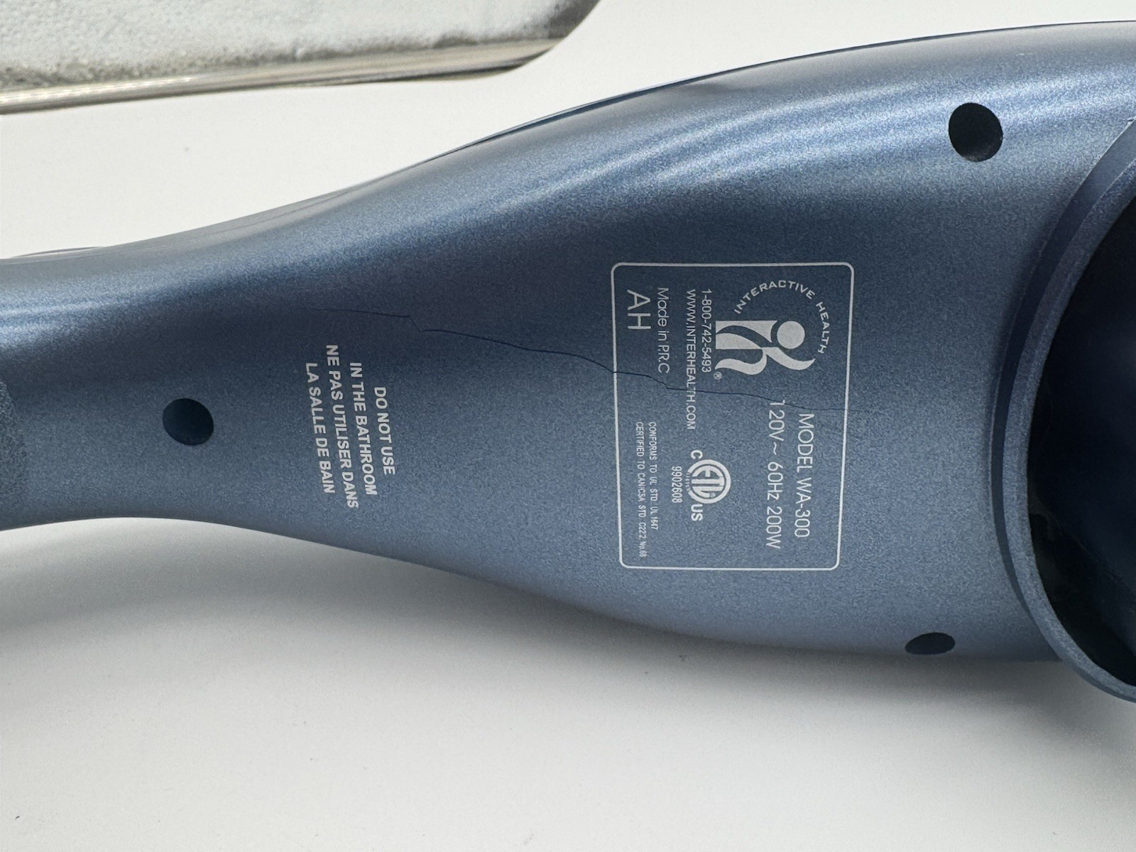 Warm Air Percussive Massager By Interactive Health WA-300 Tested 120V 60Hz 200W
