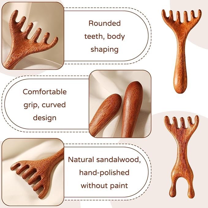 Manual Scalp Massager – Sandalwood Massager Tool for Scalp, Eye, Facial, Neck…