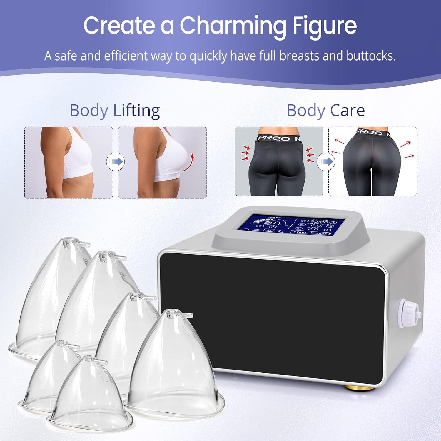 120ml Cups Breast Enlargement Buttock Enhance Machine Body Massager 4 Modes