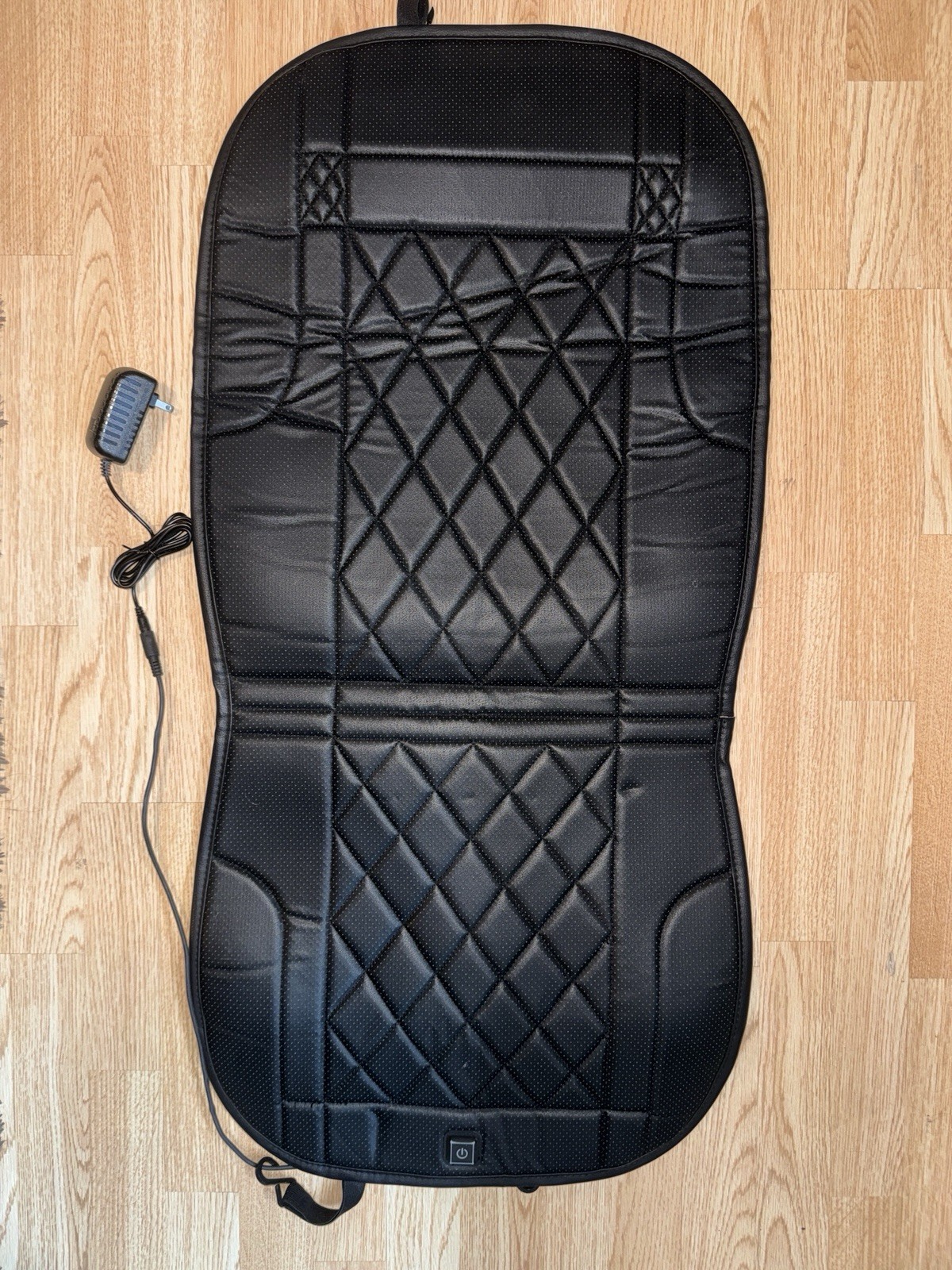 Heated Seat Cushion for Office Chair – Pressure-Sensitive Faux Leather Black
