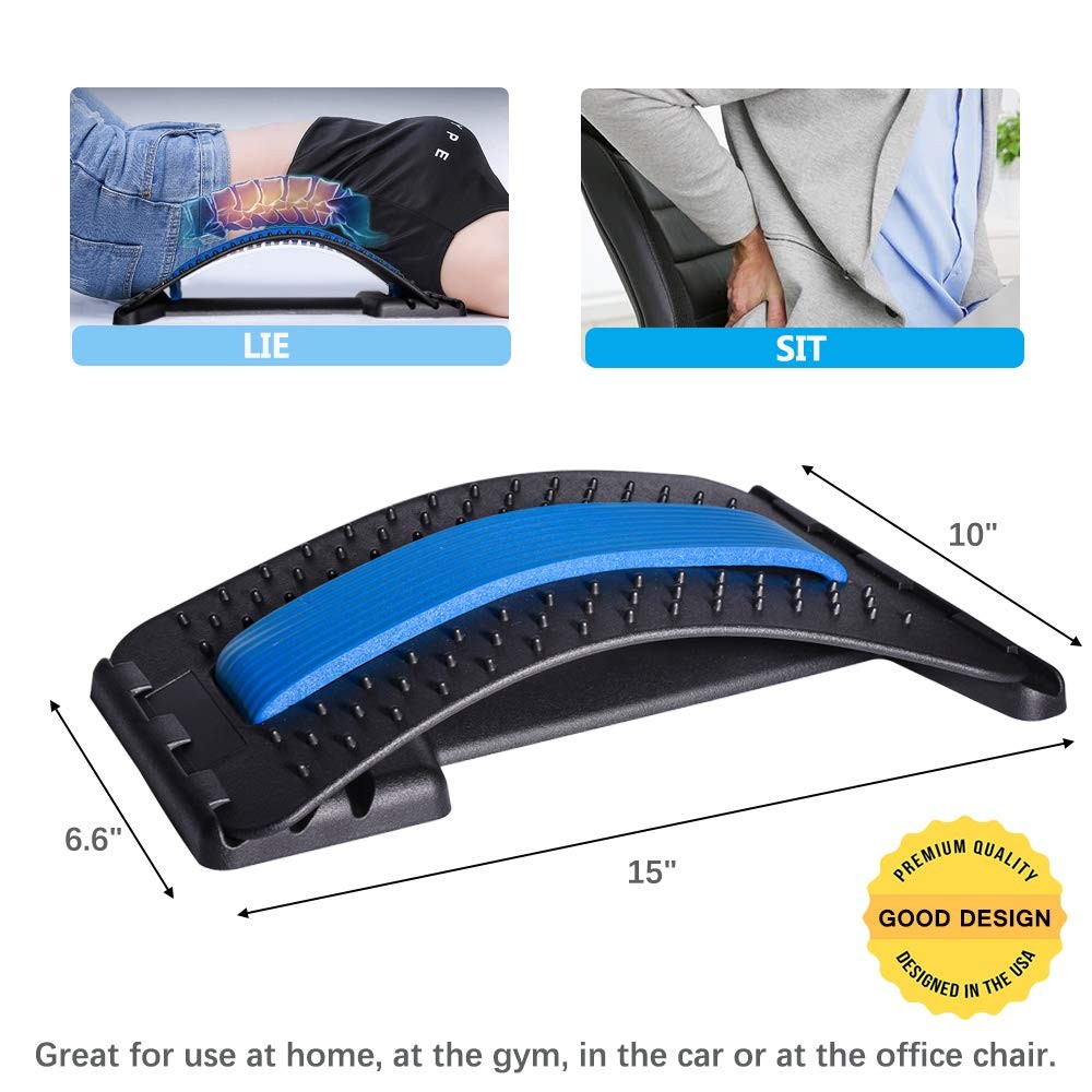 JUMPOW Back Stretcher for Lower 1 Count (Pack of 1), Black, Blue-3 Level