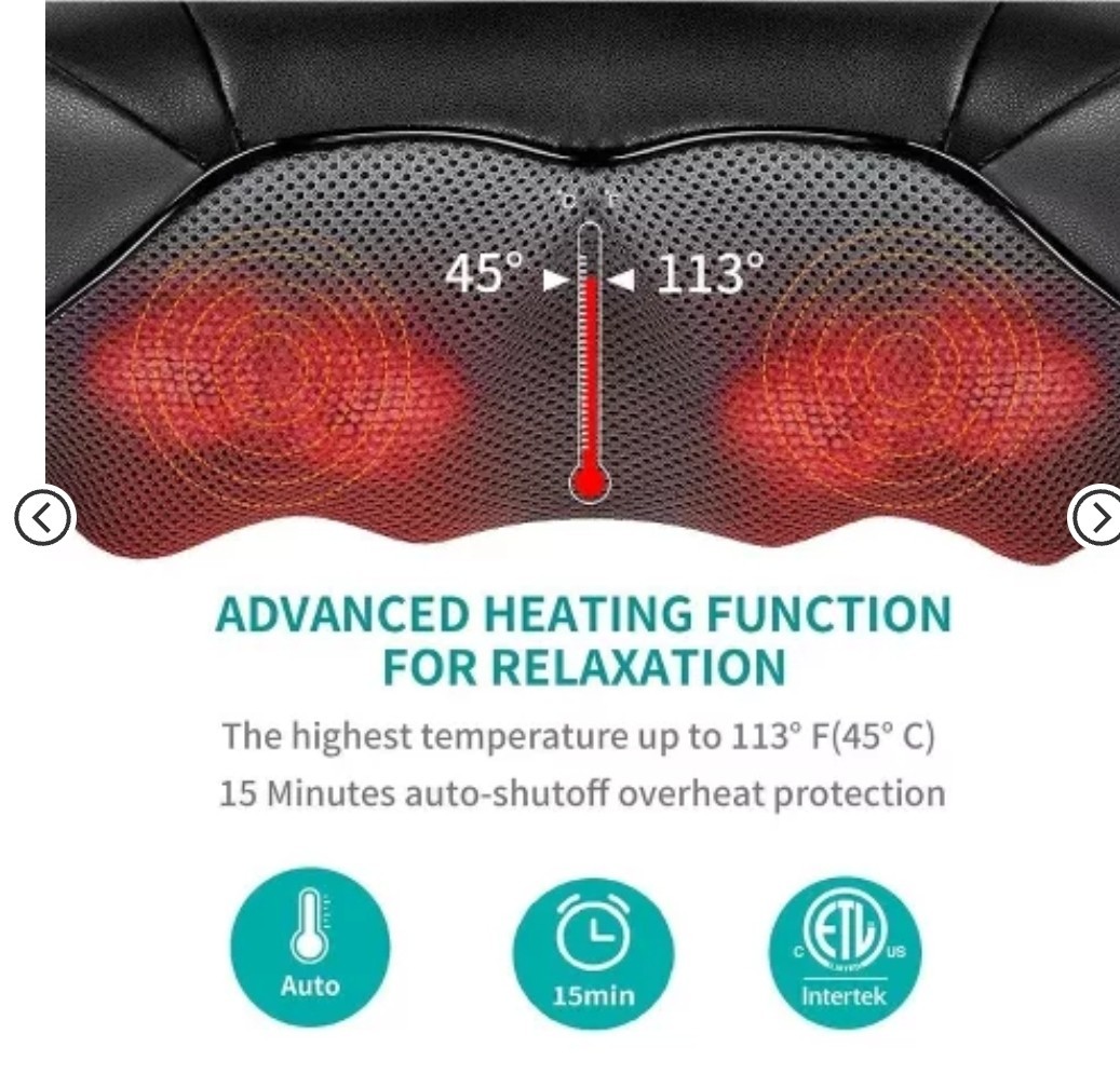 Nekteck Shiatsu Neck And Back Massager With Heat