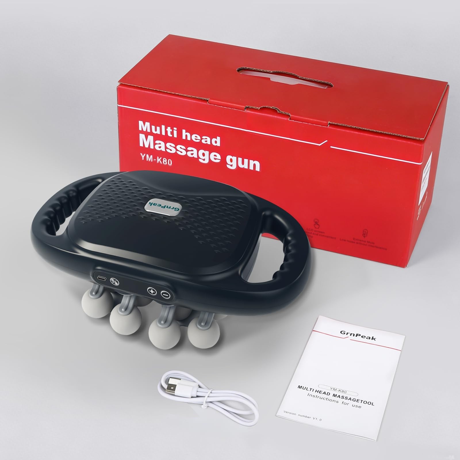 grnpeak 16 Head Massage Gun, Deep Tissue 16 Black