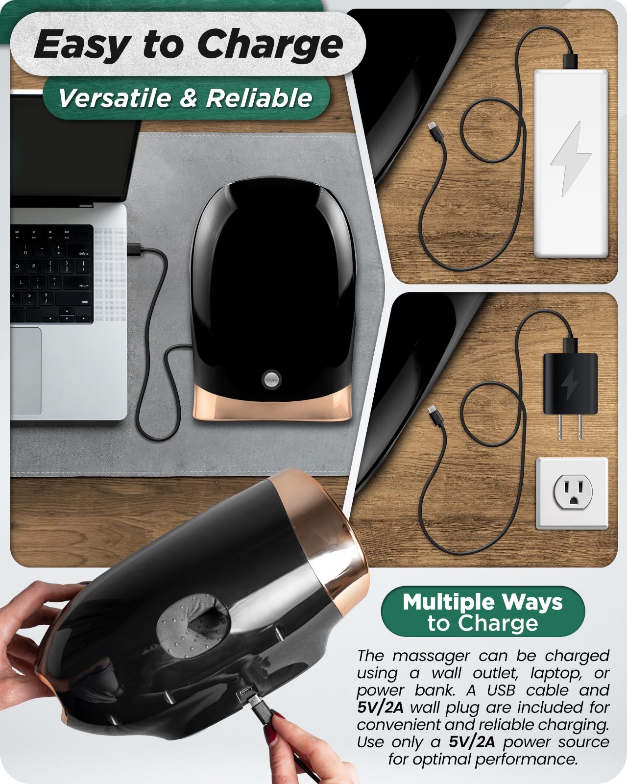 Rolling Hand Massager with Kneading, Compression & Heat | Eases Soreness & Swell