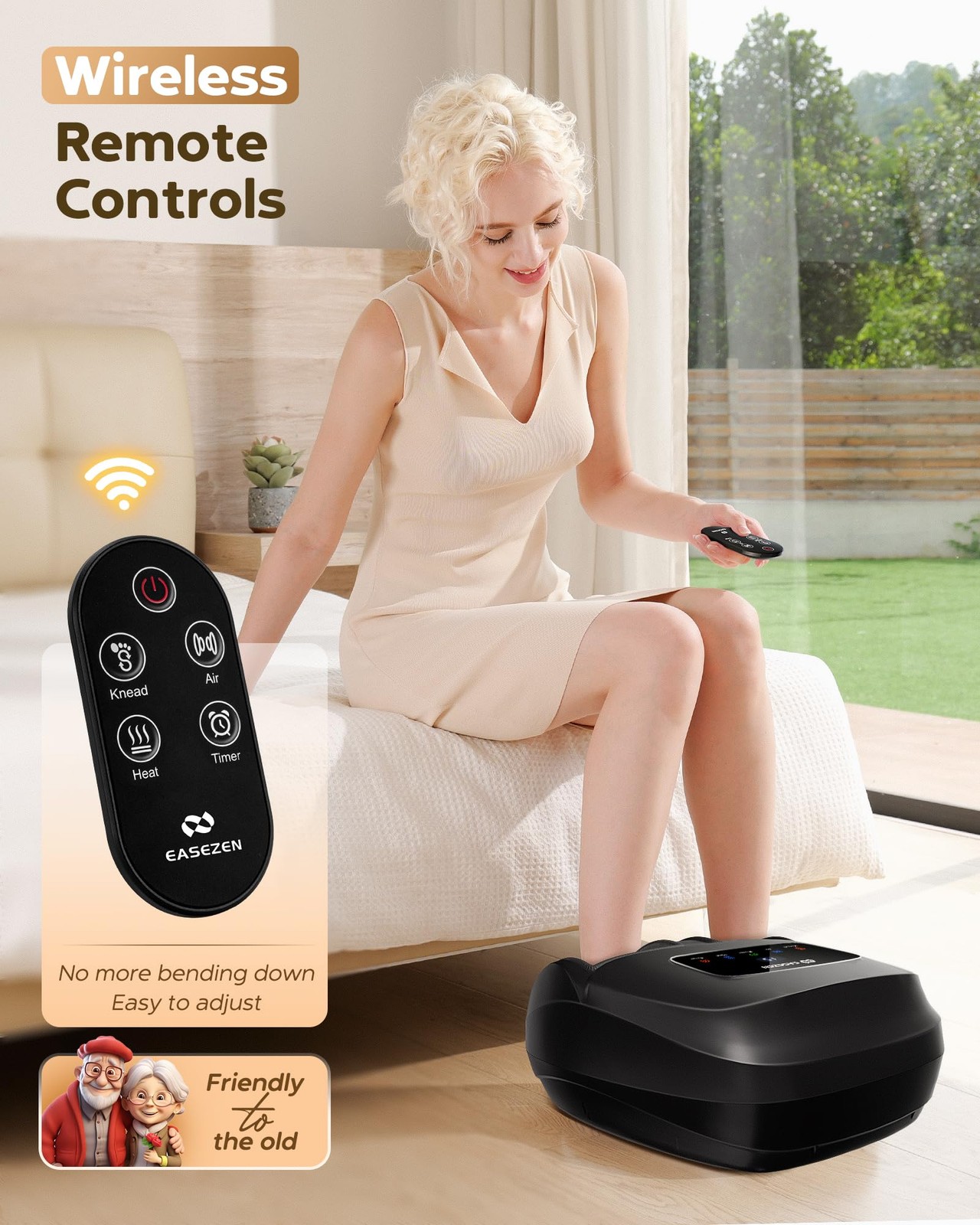 Foot Massager Machine with Heat, Shiatsu Foot Massager with Cordless Remote, 202