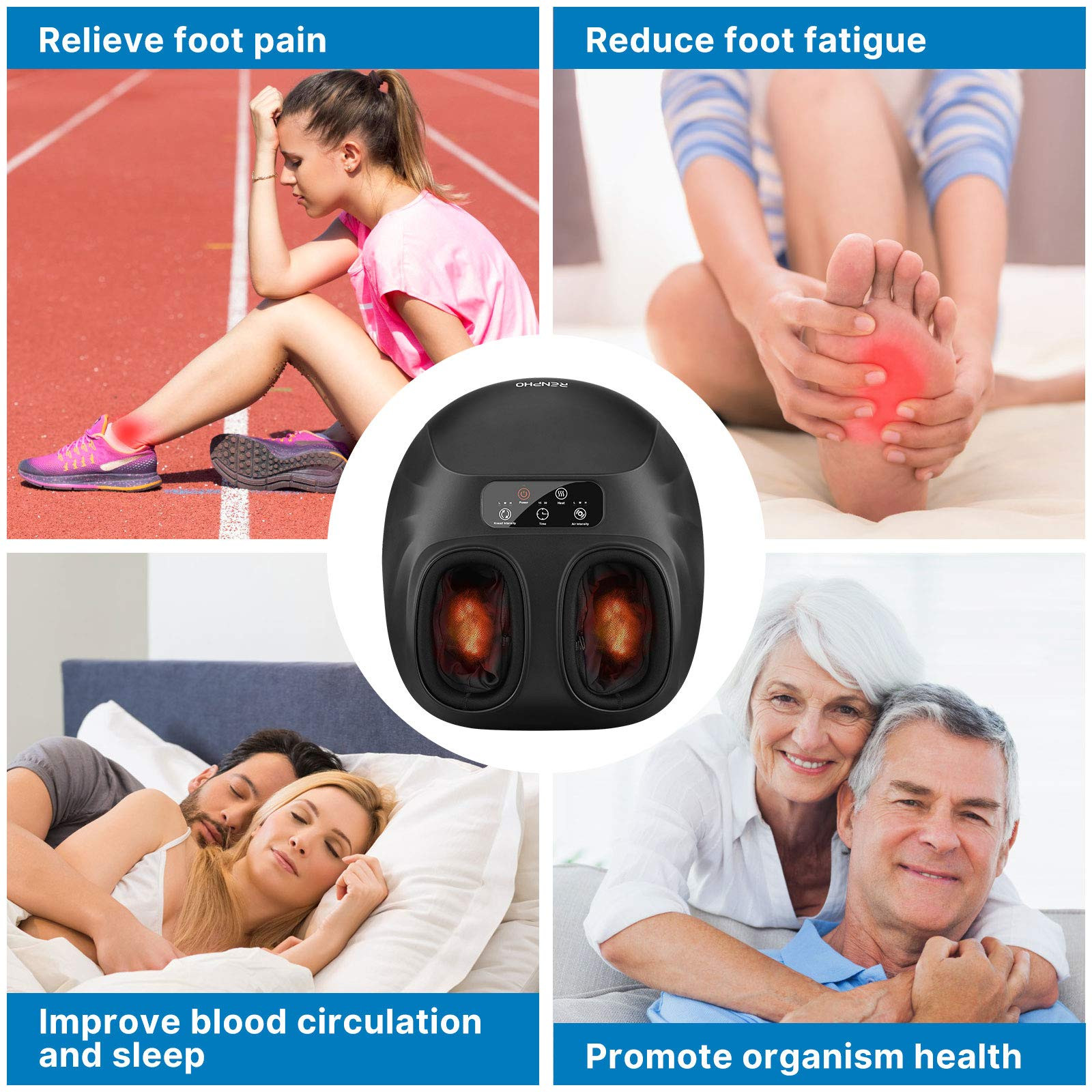 RENPHO Shiatsu Foot Massager Heated Kneading Foot Massage Machine Gift for Mom
