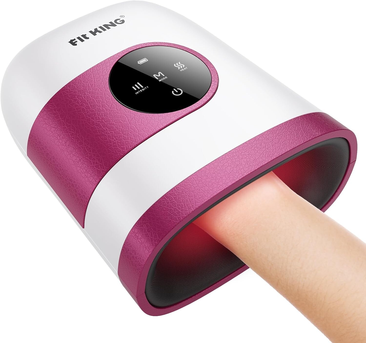 Fit King Hand Massager Heat Circulation Cordless Rose Red Pink White New Sealed