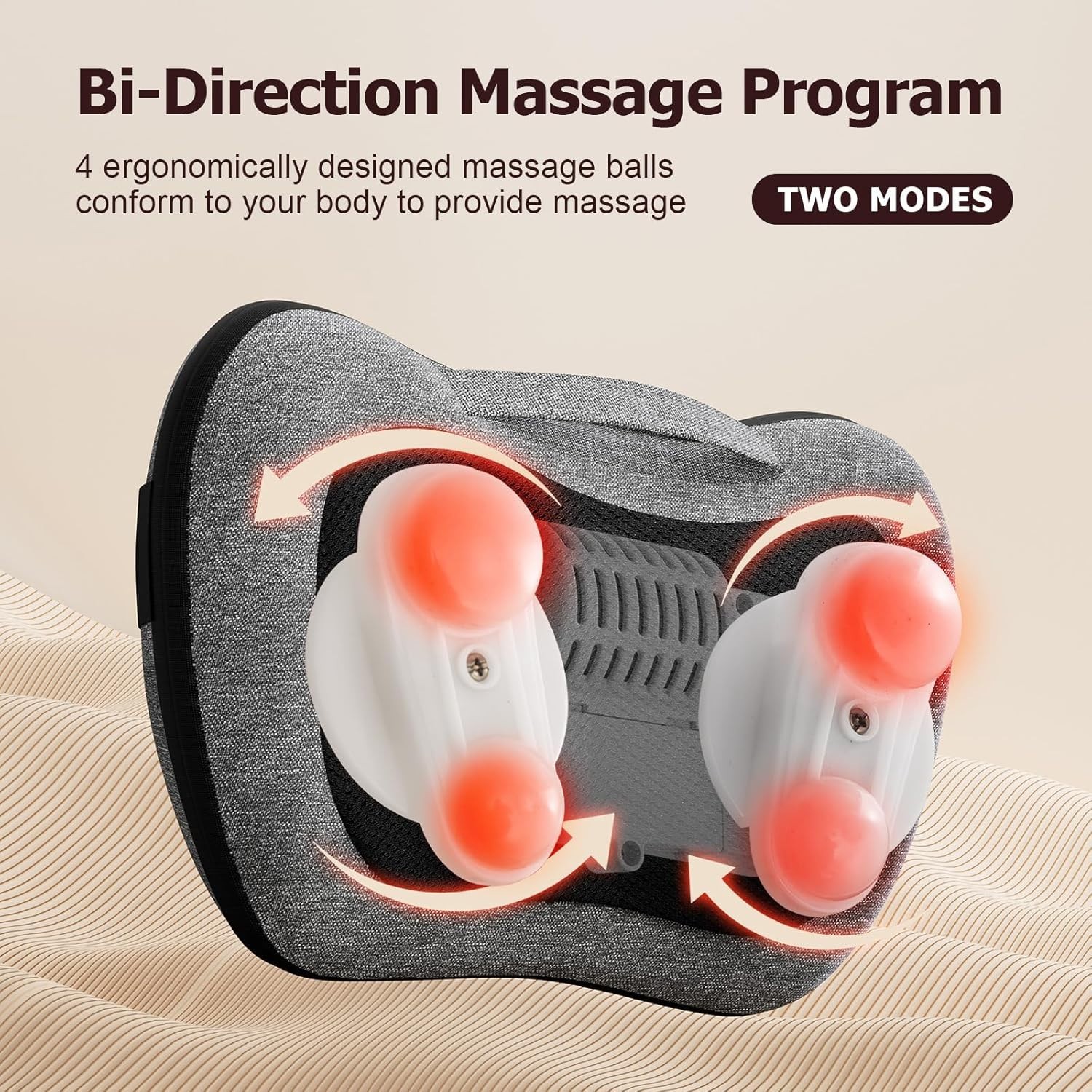 Shiatsu Back Massager with Heat Deep Tissue for Neck Shoulder Back Pain Relief