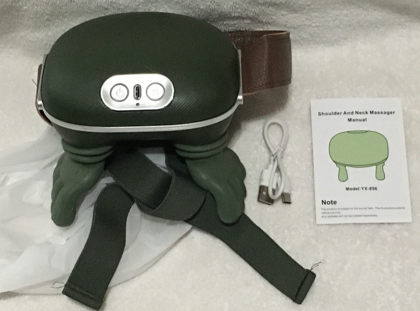 So Shoulder And Neck Massager Heated, Rechargeable, Handheld Green USB Charging