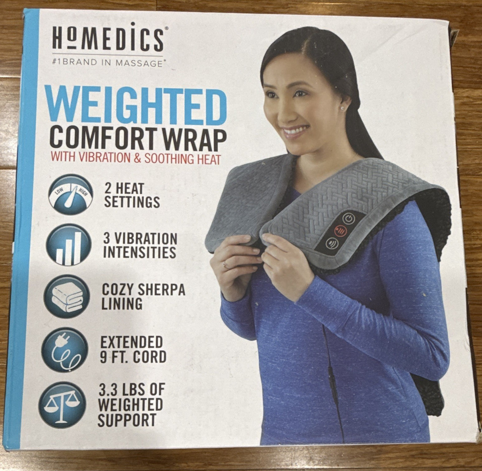 HoMedics Weighted Comfort Wrap Heat & Vibration Shoulder/Neck/Back Gray HCM-450H