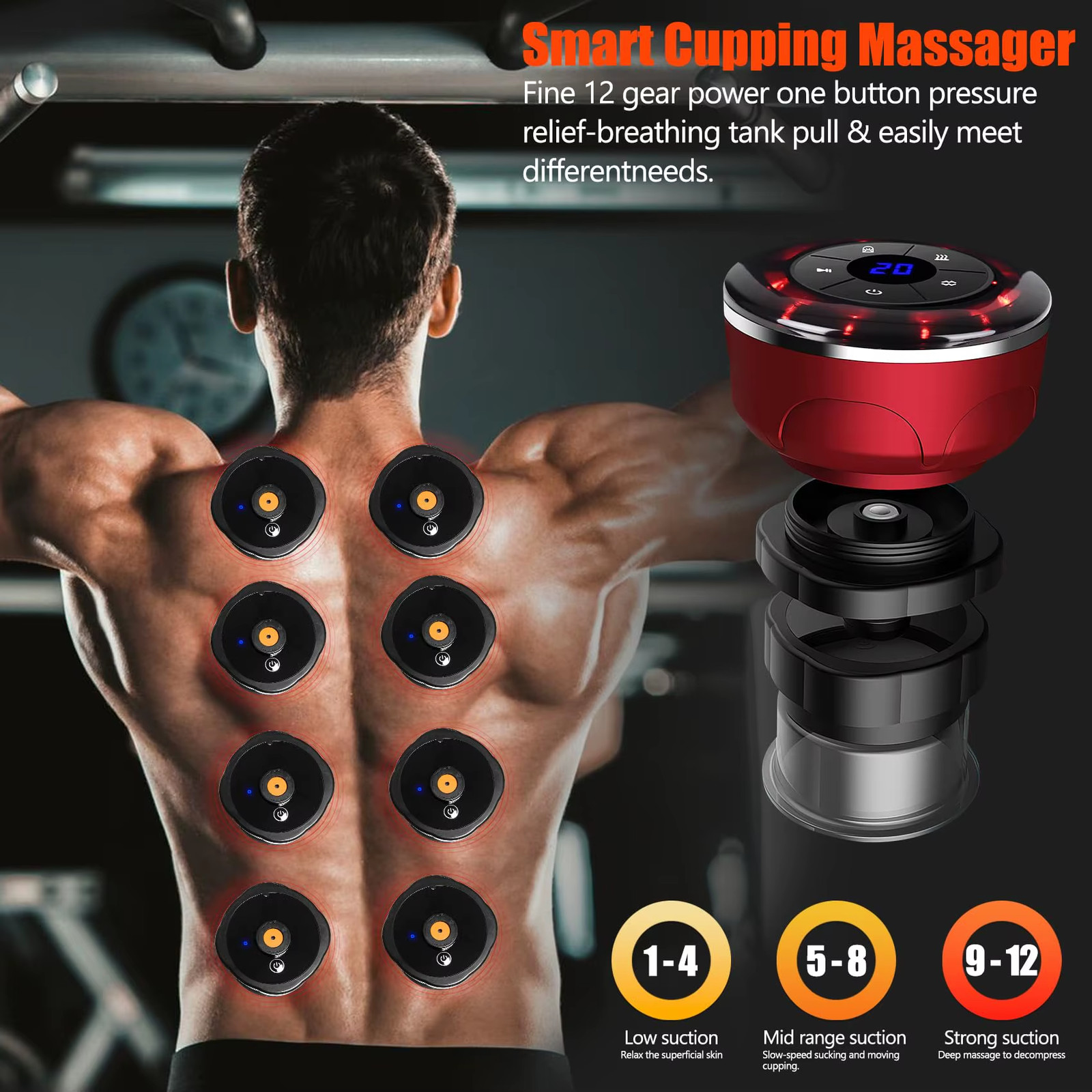 8 Cups Electric Cupping Massager Gua Sha Vacuum Suction Cups Ems anti Cellulite