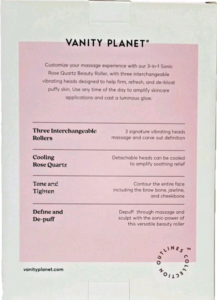Vanity Planet 3 in 1 Sonic Beauty Face Roller Tone Define Sculpt Massage Depuff