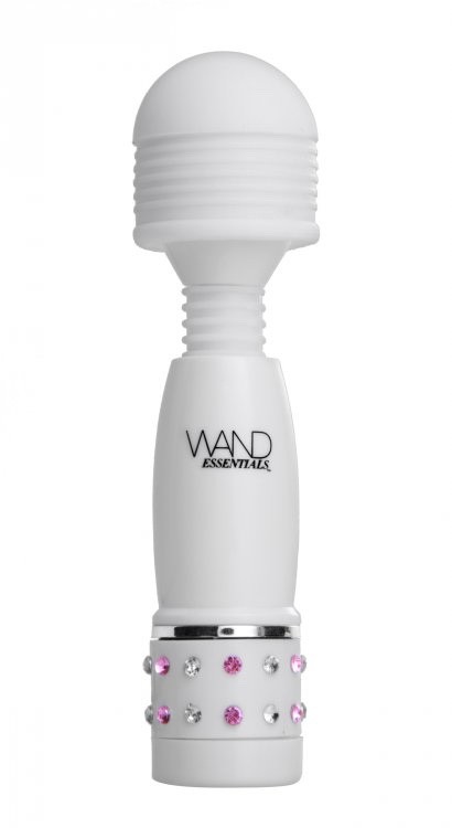 White Mini Wand Massager Powerful Personal Vibrator Multi Speed Compact Travel S
