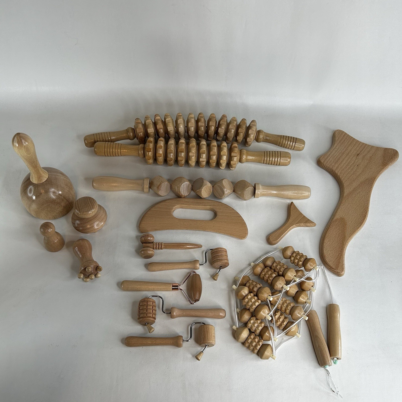 16 Wood Therapy Massage Tools Gua Sha Wooden Massager for Body Shaping Massage