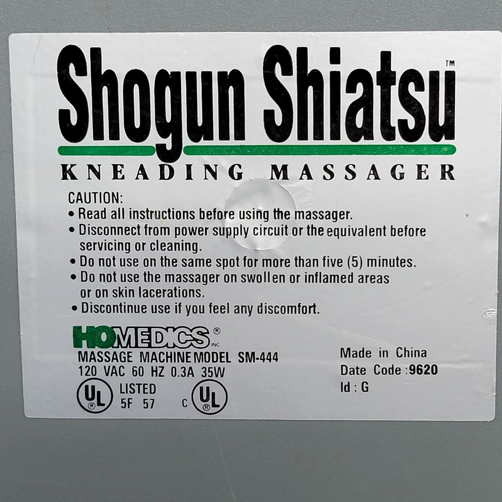 NICE – Homedics Shogun Shiatsu Kneading Neck Head Massager Model SM-444