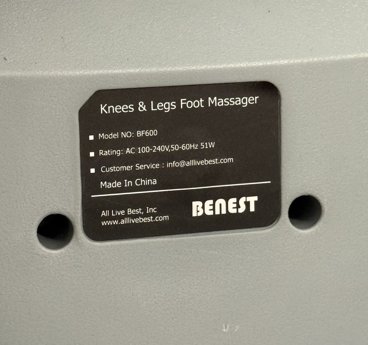 BENEST BF-600 Detachable Knee & Legs Foot massager w/ AC power adapter pre-owned