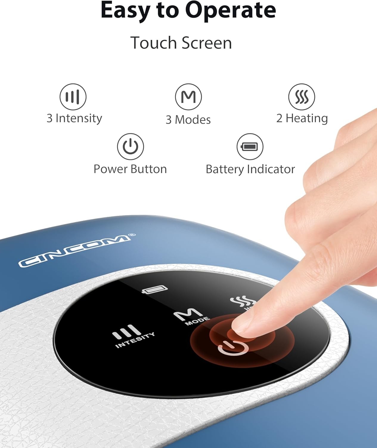 CINCOM rechargeable heated hand massager to relieve hand pain.