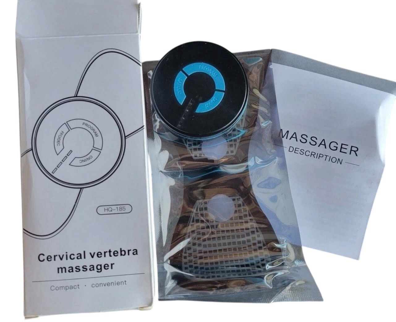 Cervical Vertebra Massager HQ-185 Compact Portable, With Patch Pad