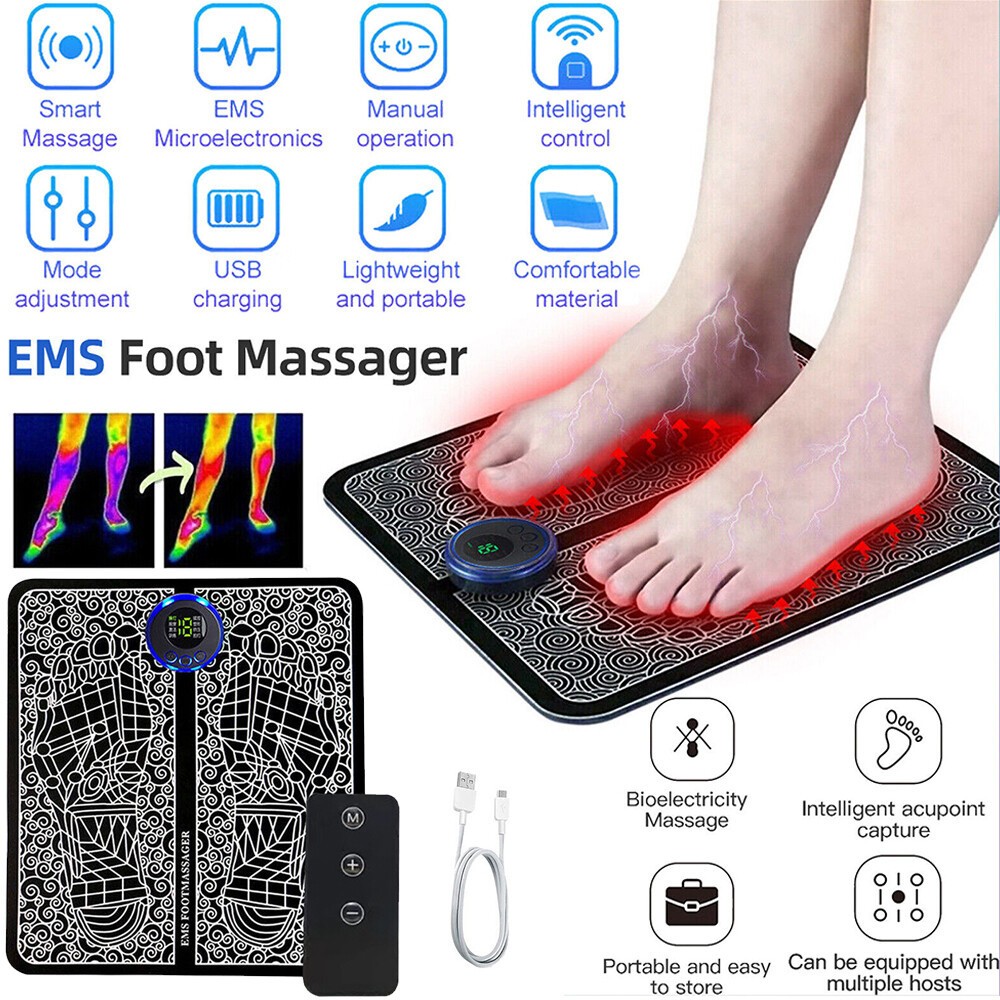 USB Electric Foot Massager for Blood Flow & Muscle Relief – Comfortable Mat