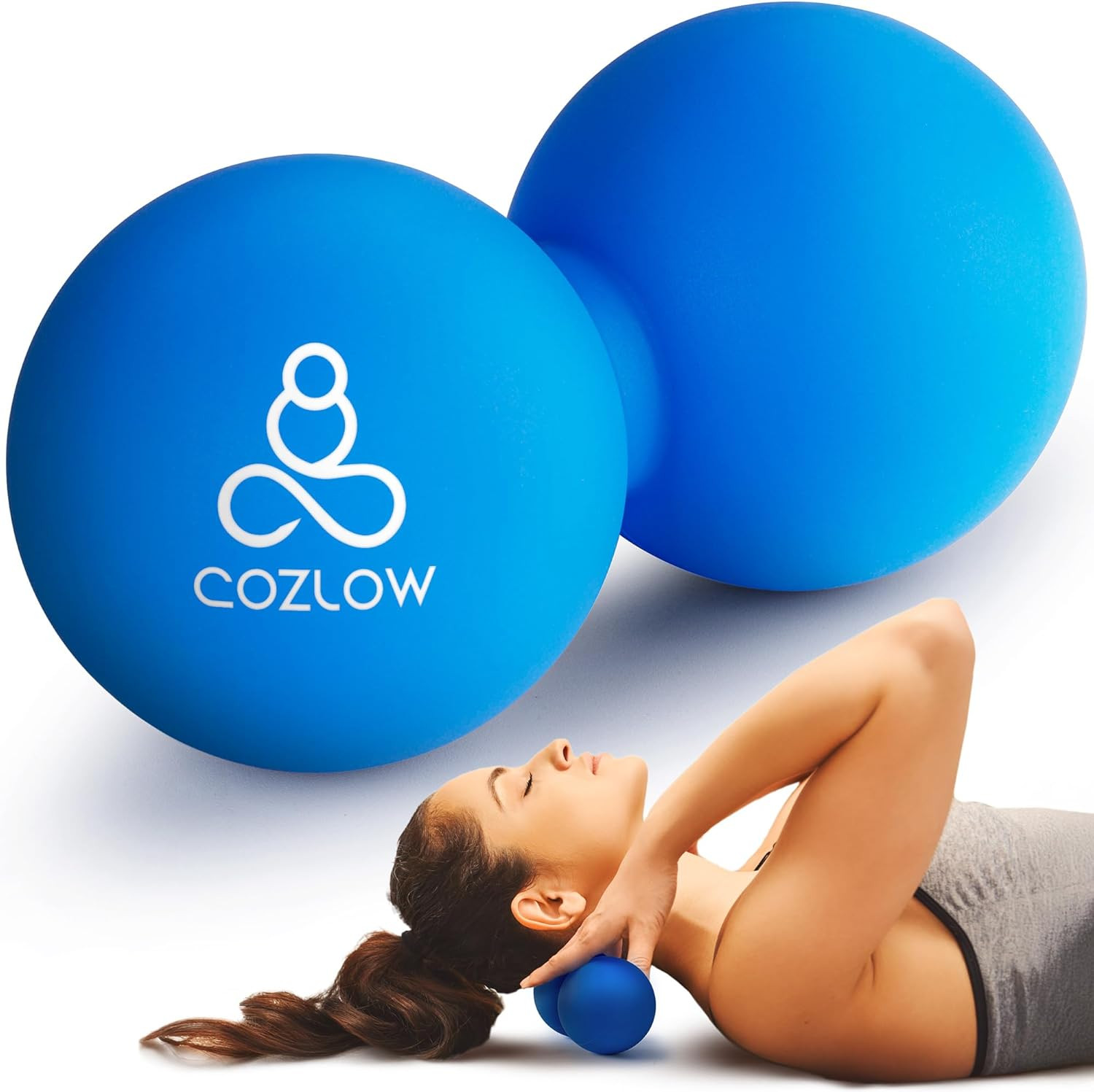 Double Lacrosse Massage Ball – Cobalt Blue – Peanut Trigger Point Roller for …