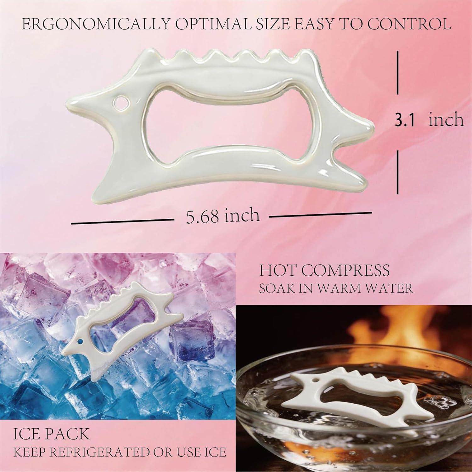 Ceramic Gua Sha Facial Tools Lymphatic Drainage Massager Body Guasha Tool for Fa