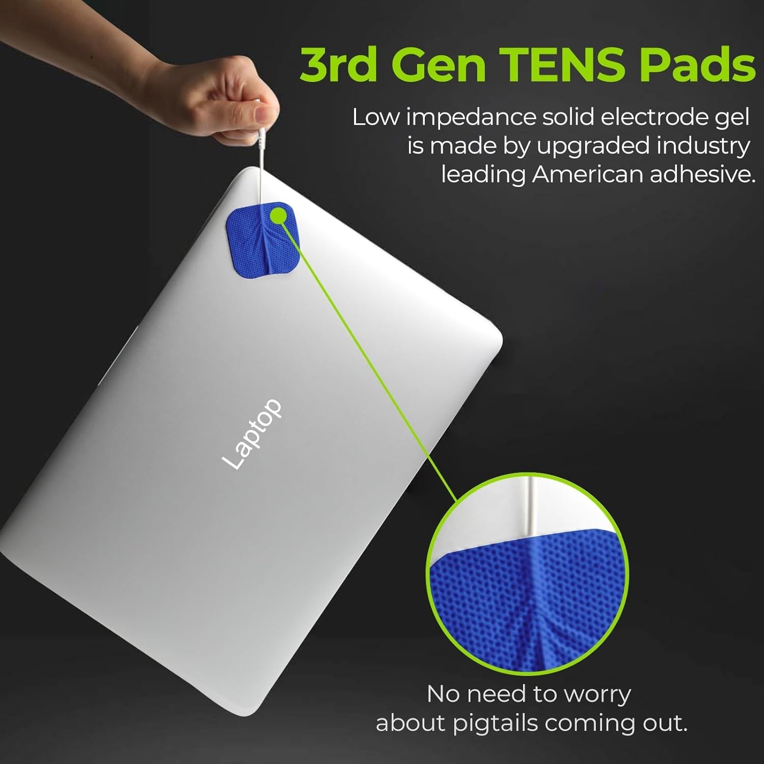 TENS Unit Pads 20 Pcs Blue Medical Grade Reusable Electrodes Universal Connector