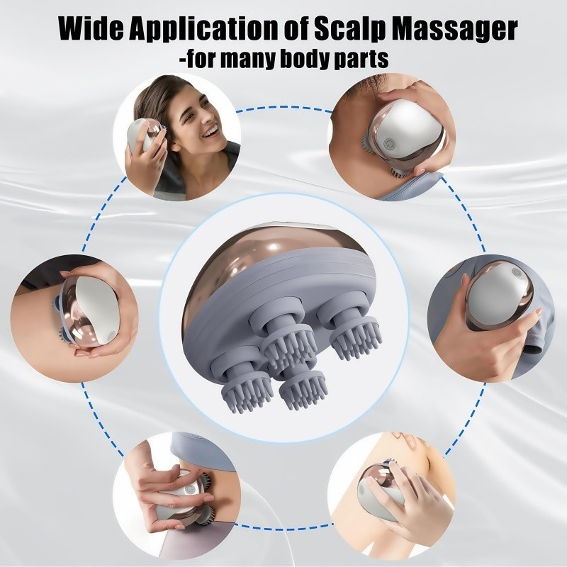 Handheld electric scalp massager, pet massager, cordless electric head massager