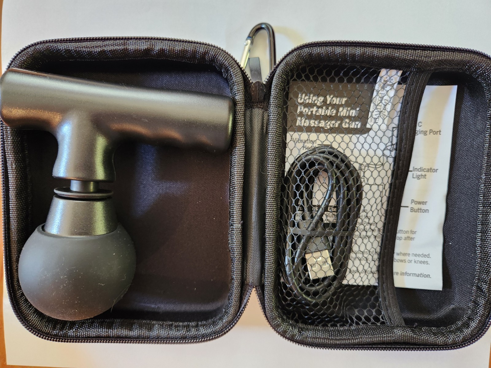 Portable Mini Massage Gun with Carabiner Carry Case