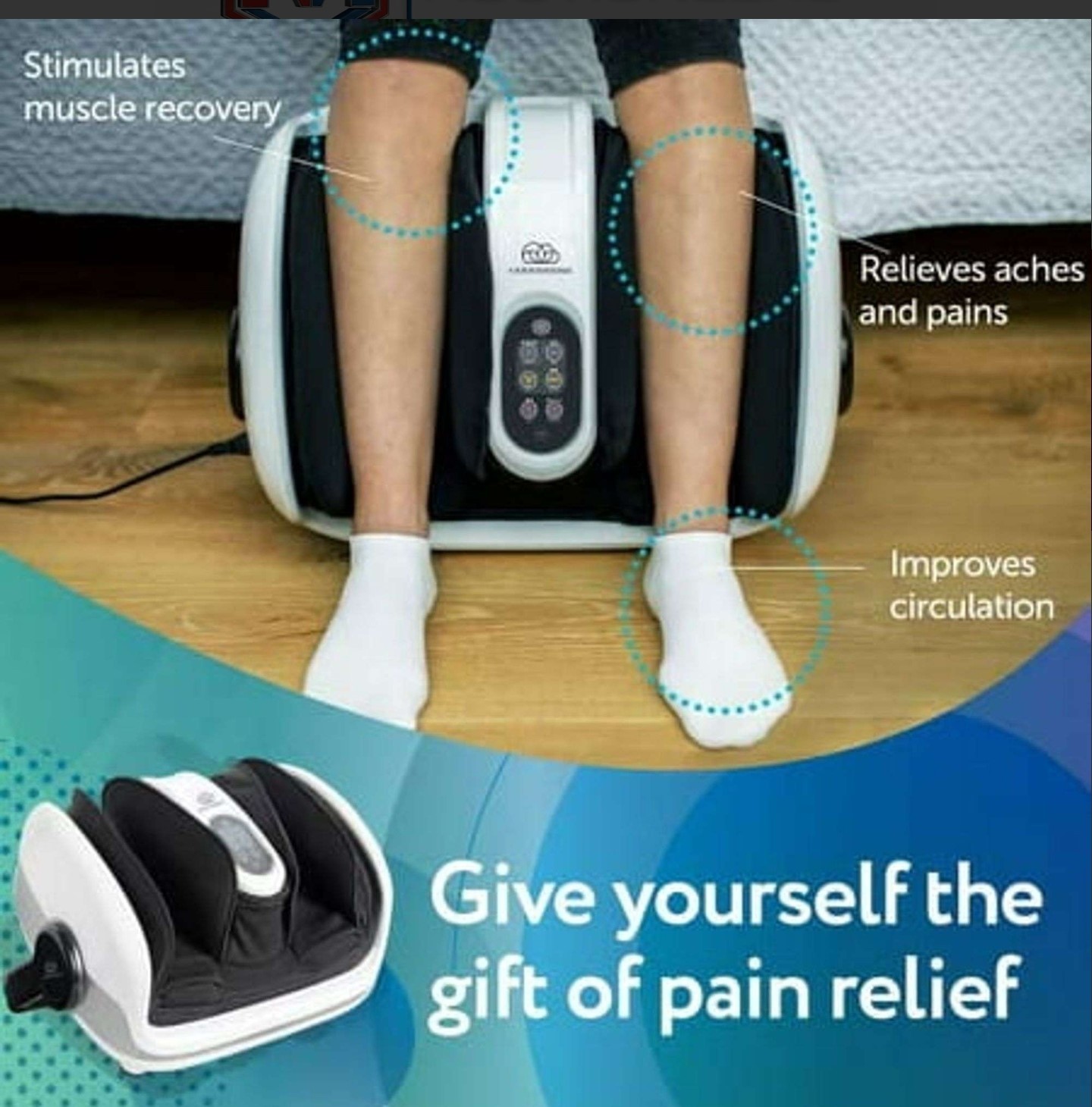 NEKTECK SMART SHIATSU FOOT &CALF MASSAGER WITH HEAT IN OPEN BOX SALE