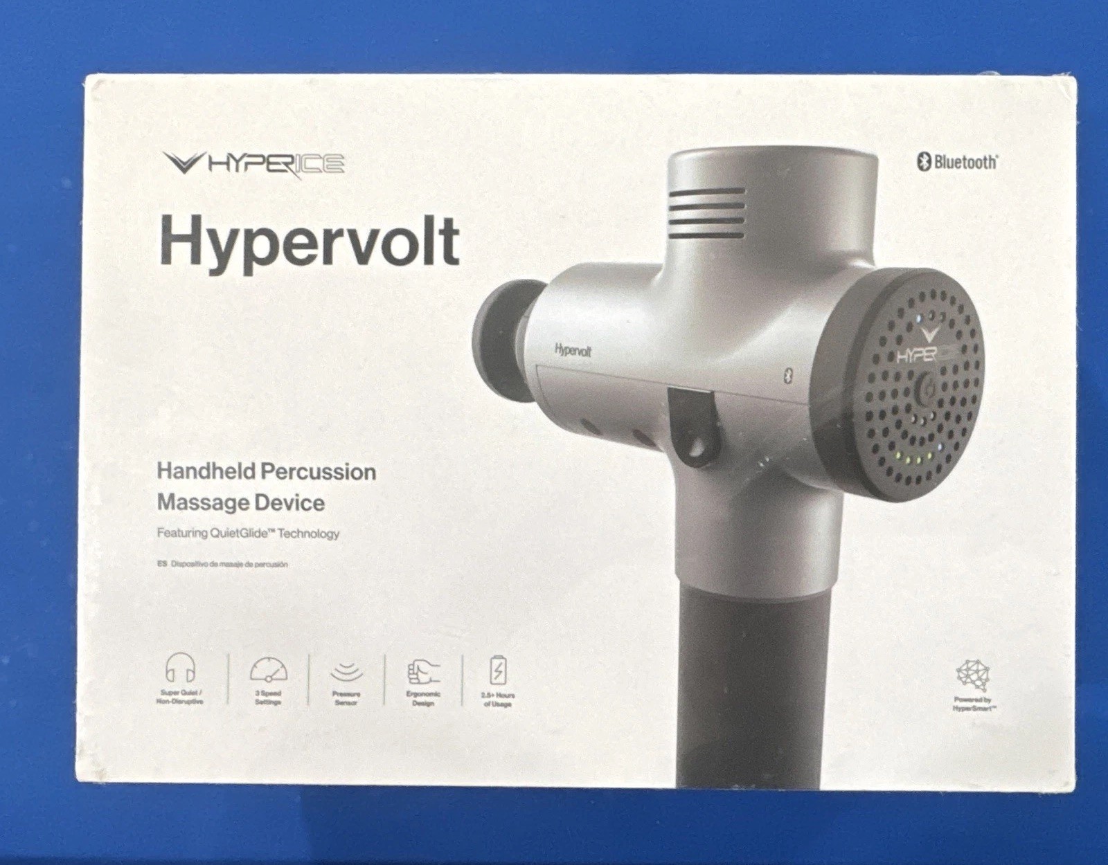 Hyperice Hypervolt BT Massage Gun Percussion Cordless 5 Heads Silver/Black