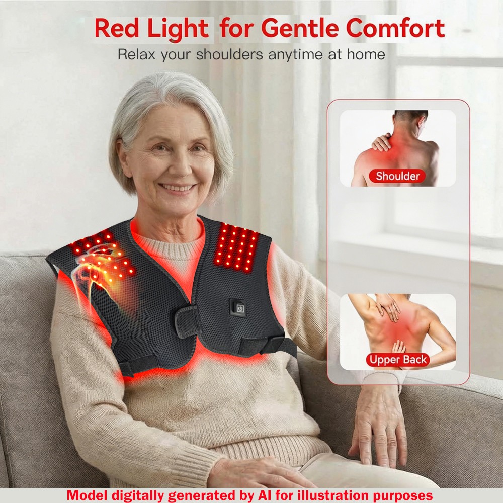 Rechargeable Red Light Therapy Shawl Shoulder Guard Hot Compress Pad Relaxation