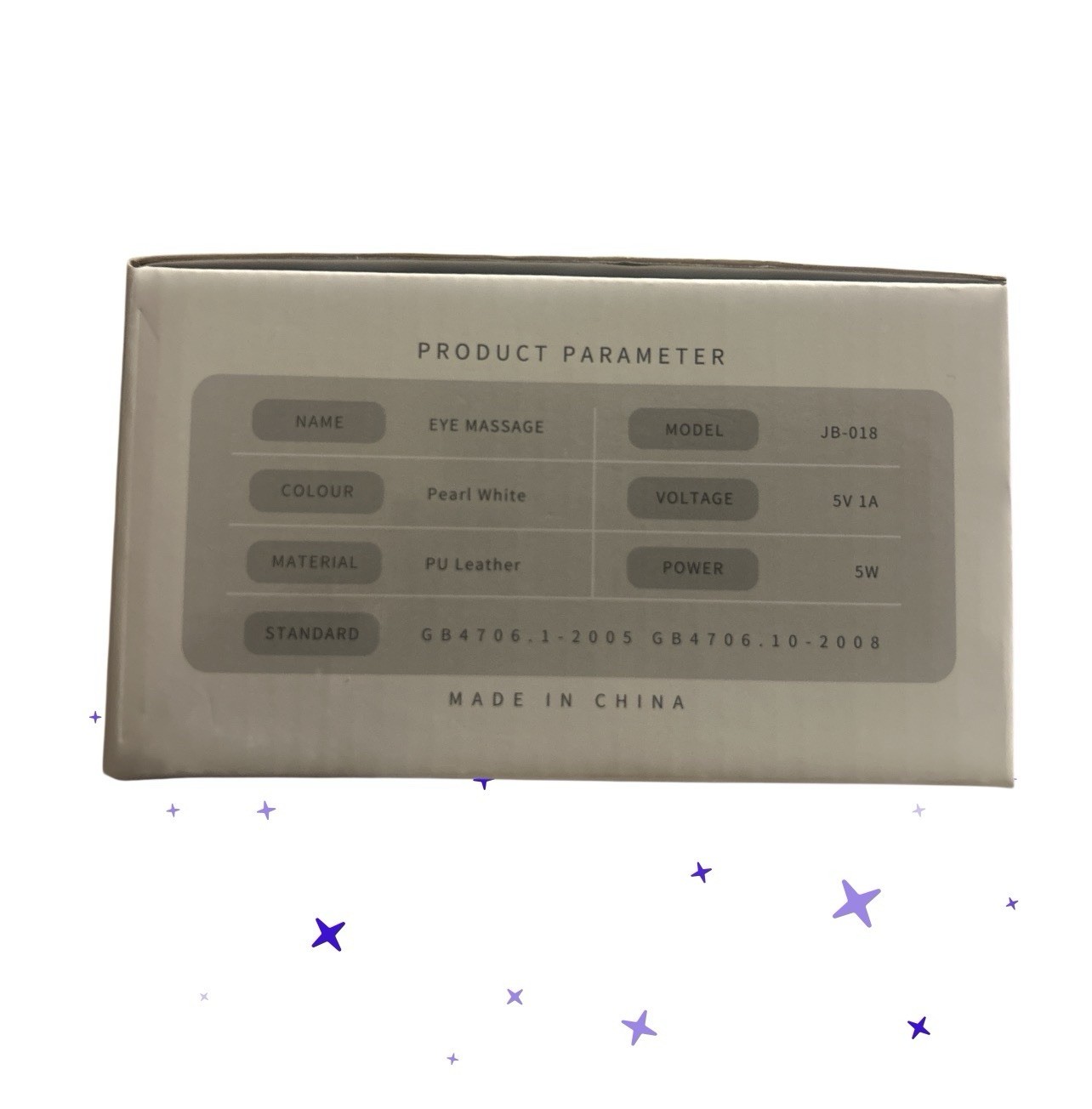 Heated Foldable Eye Massager JB-018 Bluetooth Pearl White PU Leather