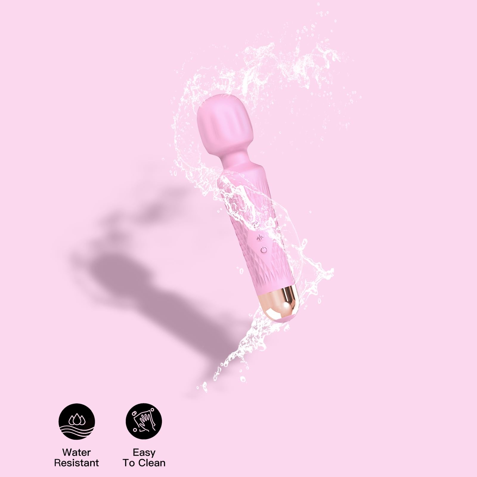 Niclove 3-in-1 Personal Massager 20 Modes 8 Speeds Muscle Therapy Pink