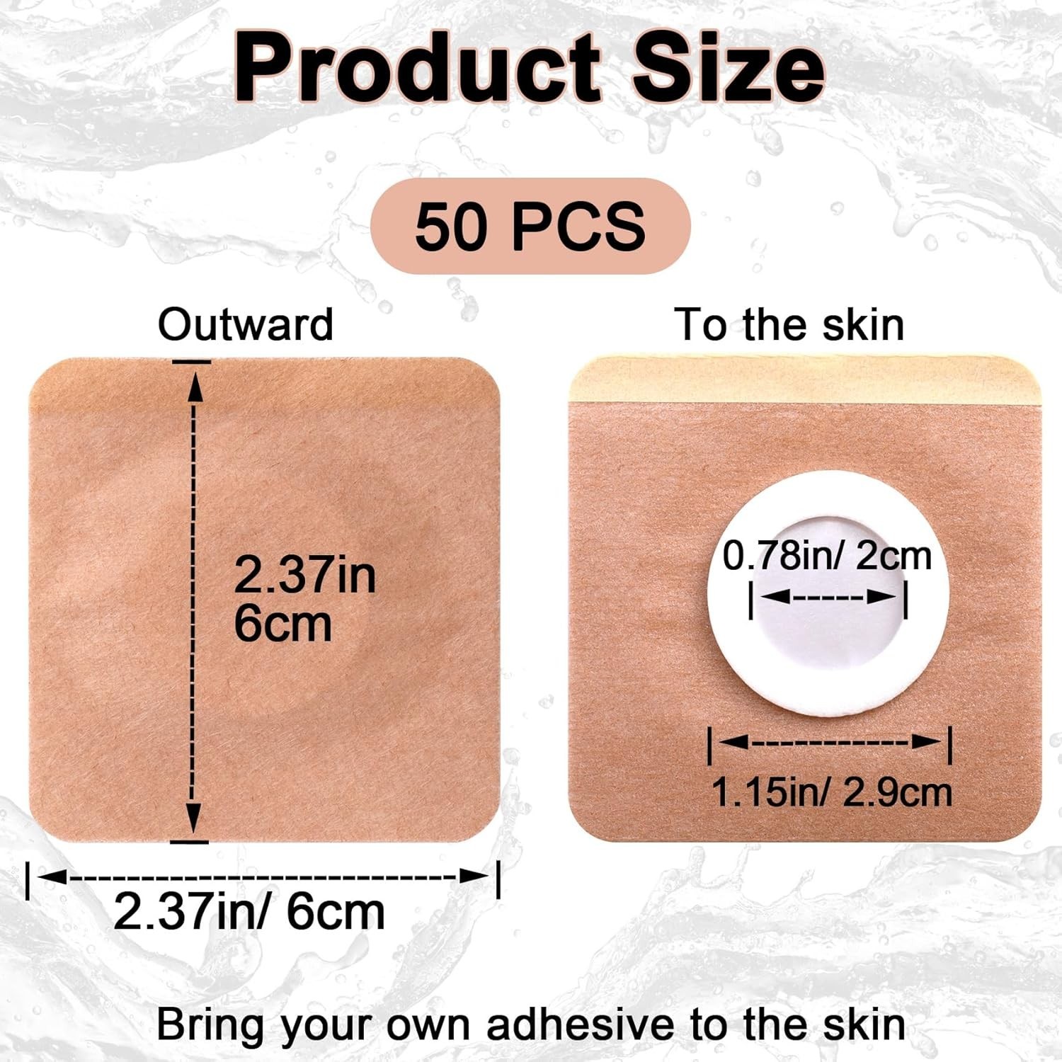 50 Pcs Disposable Castor Oil Pack Wrap, Highly Absorbent Belly Button Patches, S