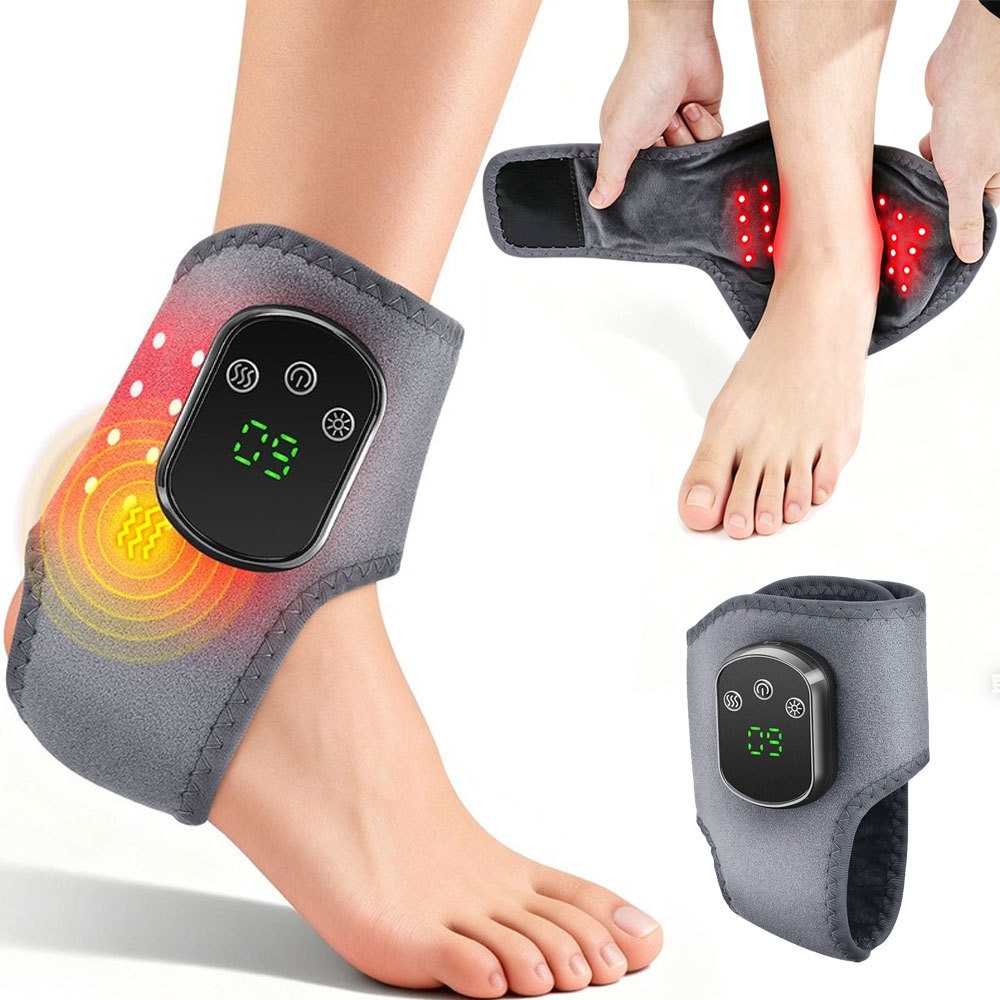 Red Light Therapy Ankle Massager for Neuropathy Pain Relief 3 Vibration Modes