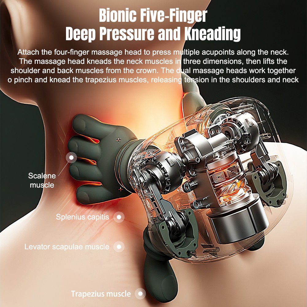 Bionic Electric Neck & Shoulder Back Massager 4D Kneading Pain Relief Shiatsu US