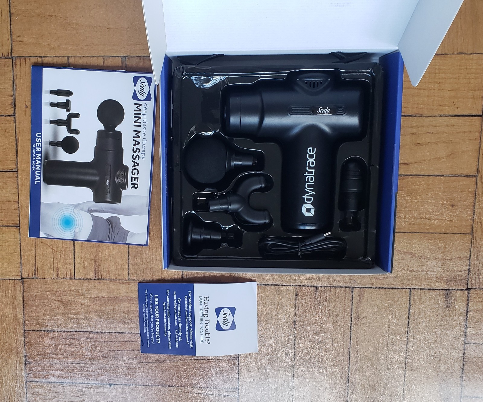 Sealy Deep Tissue Mini Massage Gun With Four Heads And Six Speeds *BRAND NEW