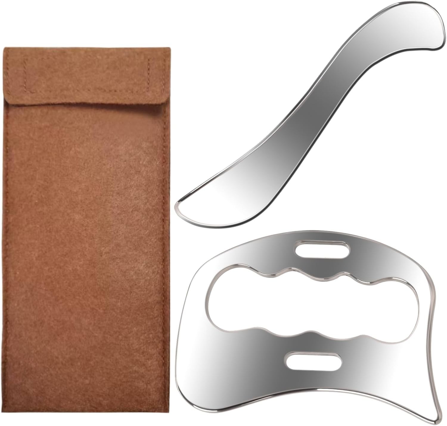 Stainless Steel Muscle Scraper Set – 2-in-1 Gua Sha Body Tools