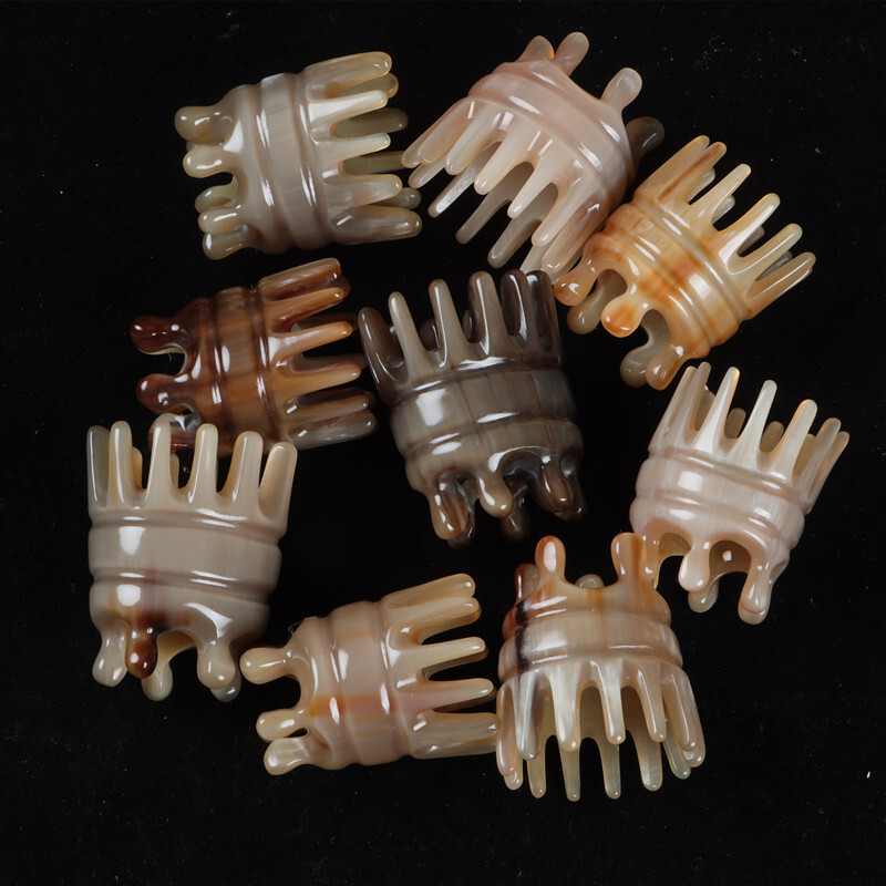 牛角按摩梳 Yak Horn Head Massage Comb Meridian Massage Anti static