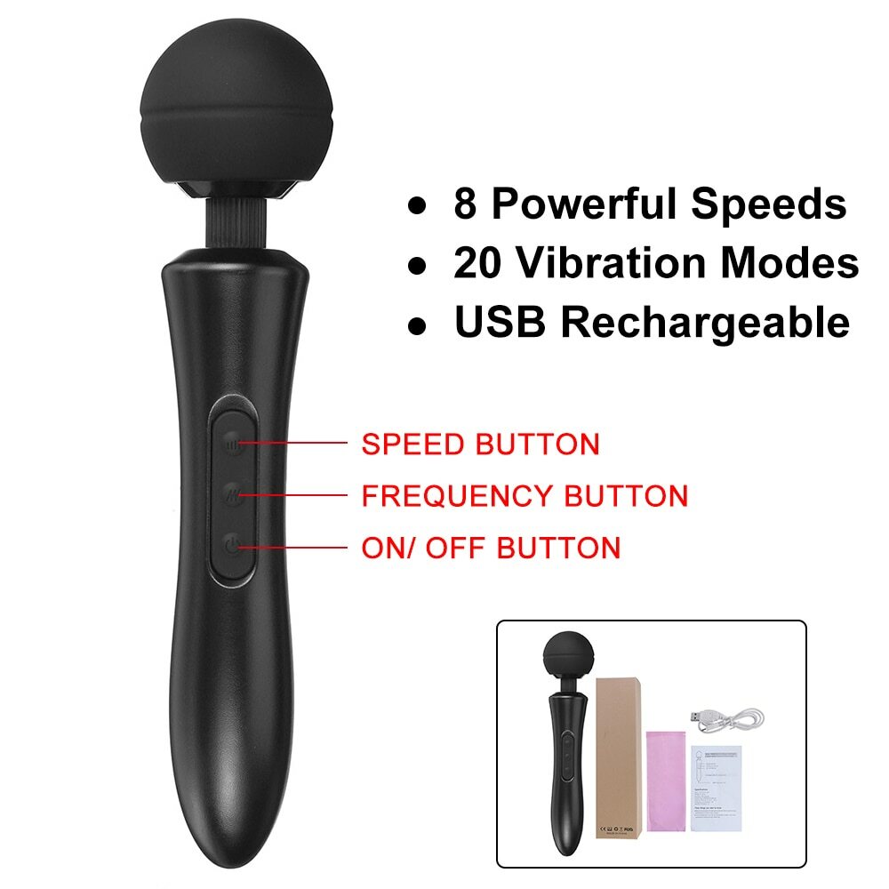 8 Speeds Electric Percussion Vibration USB Rechargeable Neck Muscle Body