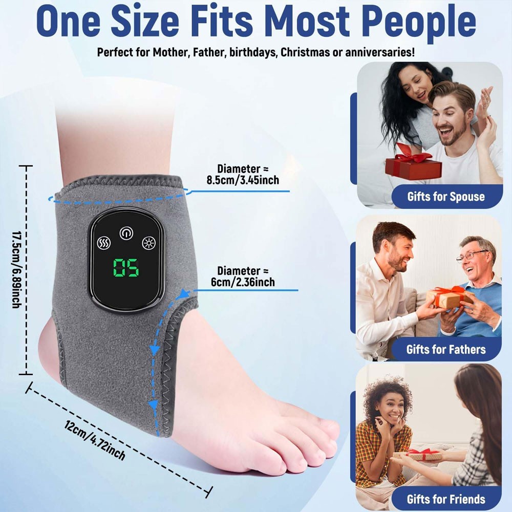 Electric Foot Ankle Vibration Massager Pain Relief infrared Hot Compress Therapy