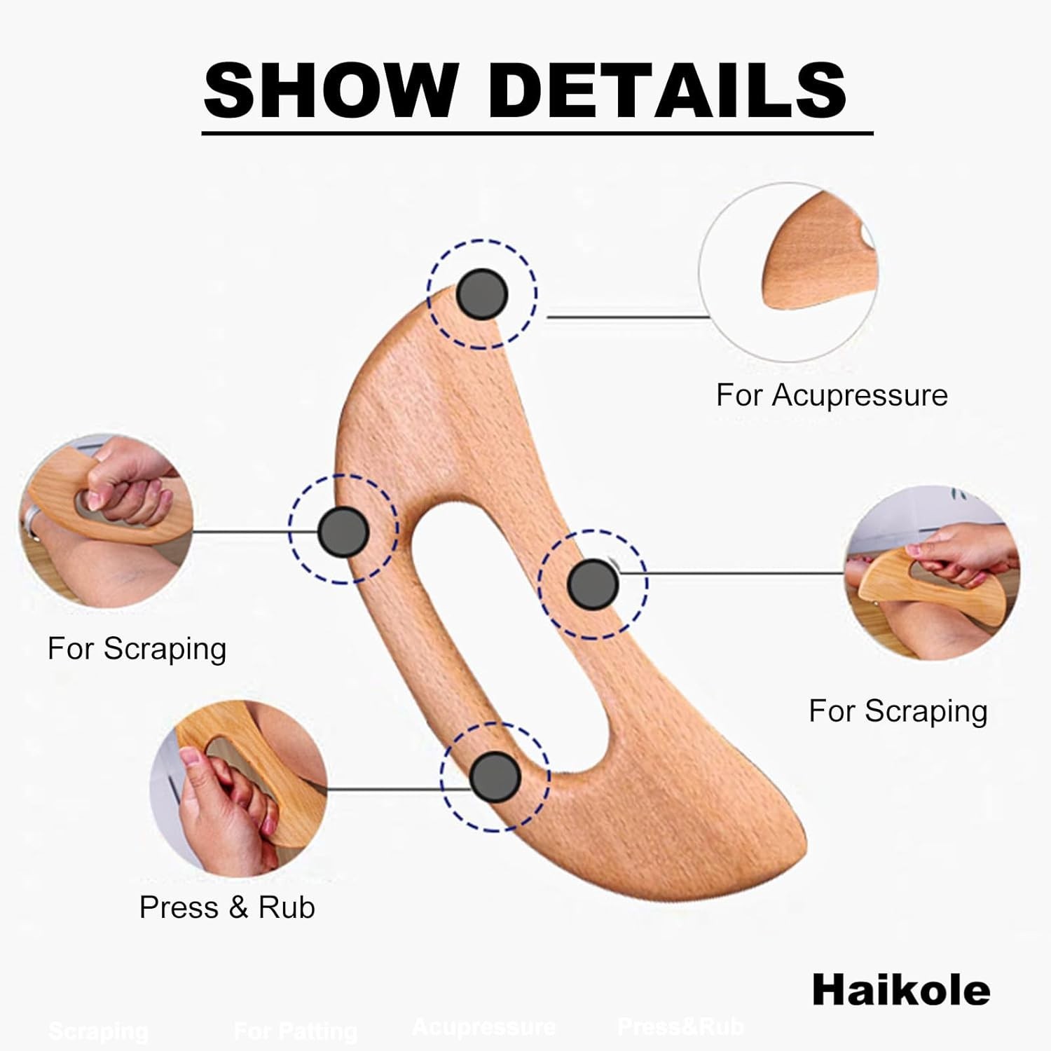 Therapeutic Wooden Gua Sha Tool for Improved Circulation & Cellulite Reduction