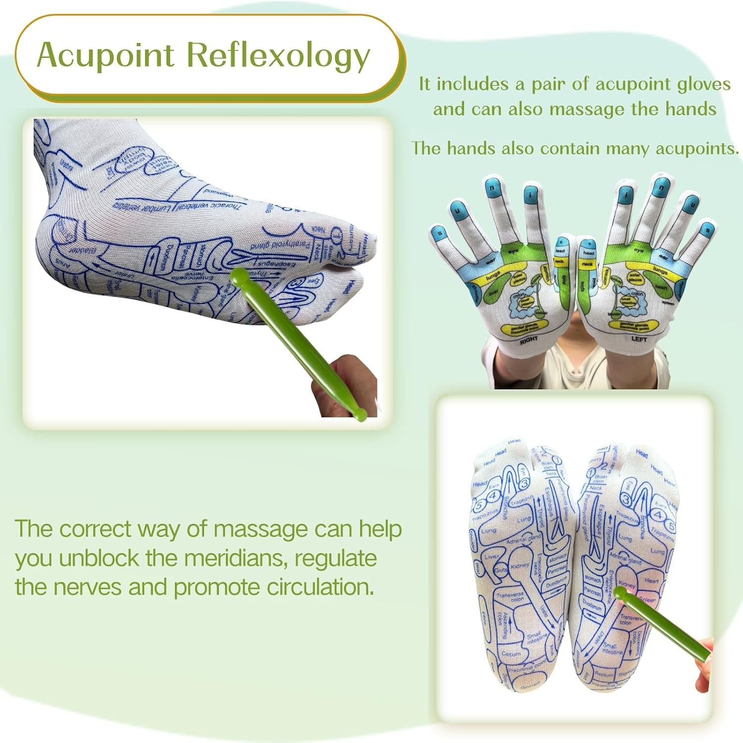 Reflexology Socks with Tools,2 Pair Reflexology Socks with Massage Tool for M…