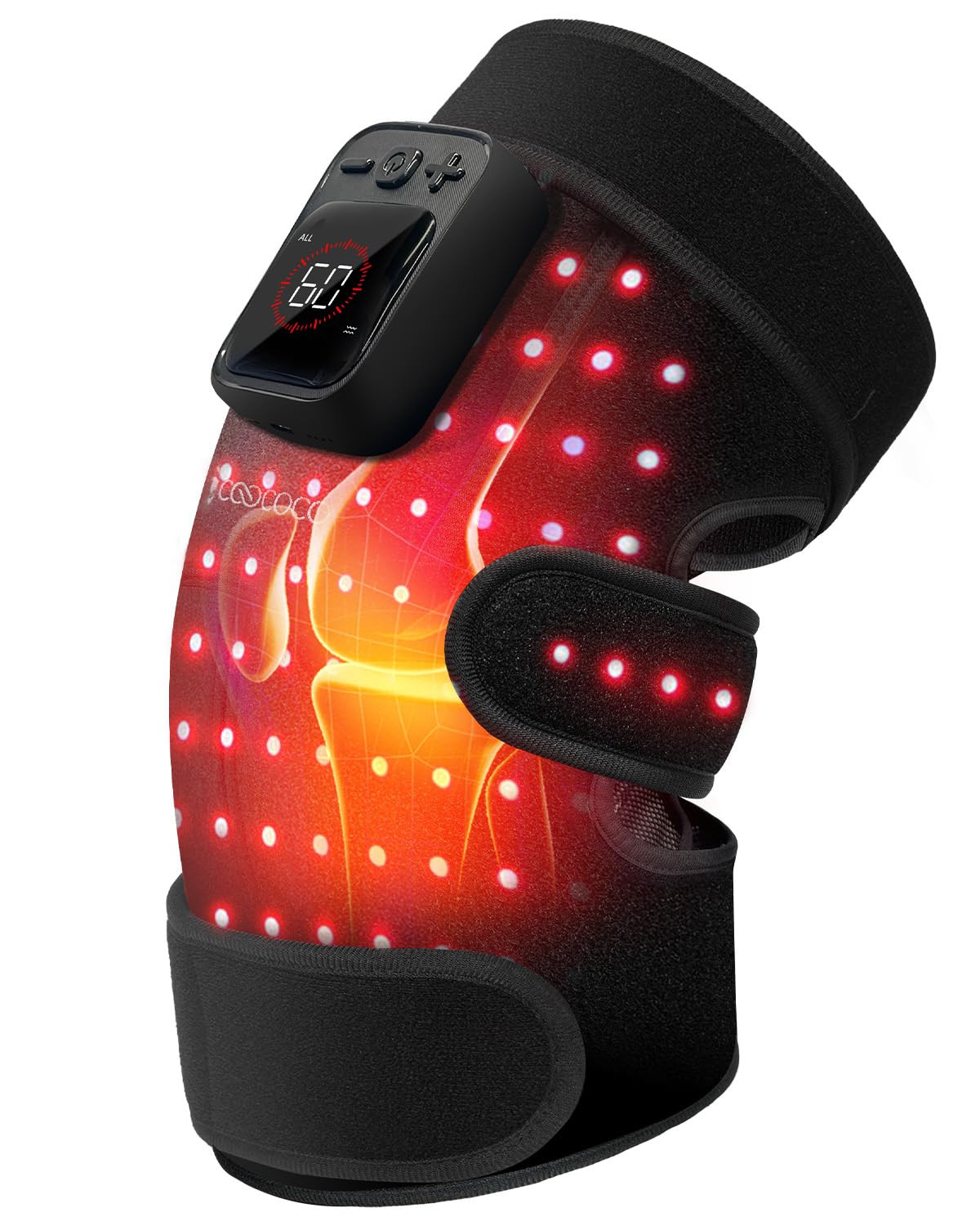 Red Light Therapy Knee Massager, Knee Pain Relief, Cordless 5000Mah Heated Knee