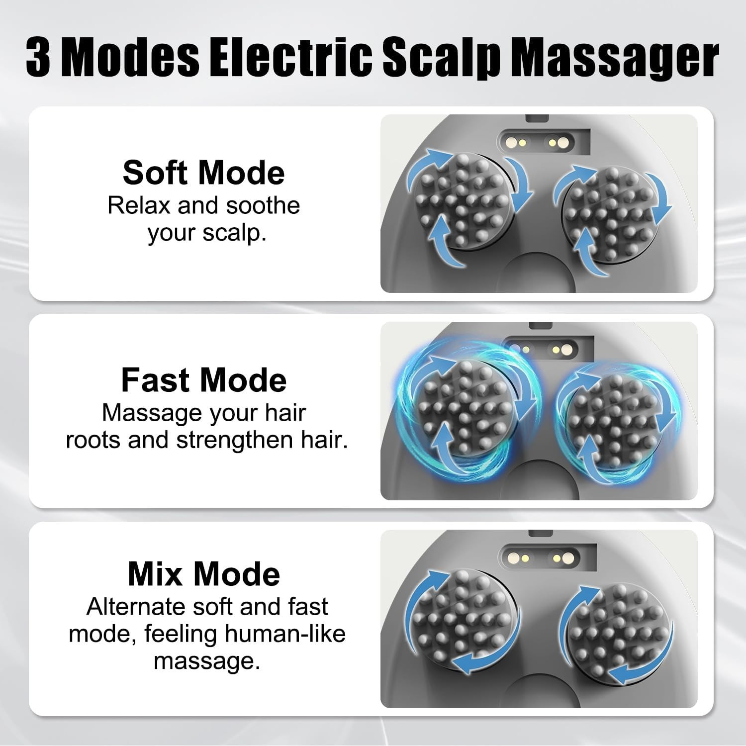 Handheld electric scalp massager, pet massager, cordless electric head massager