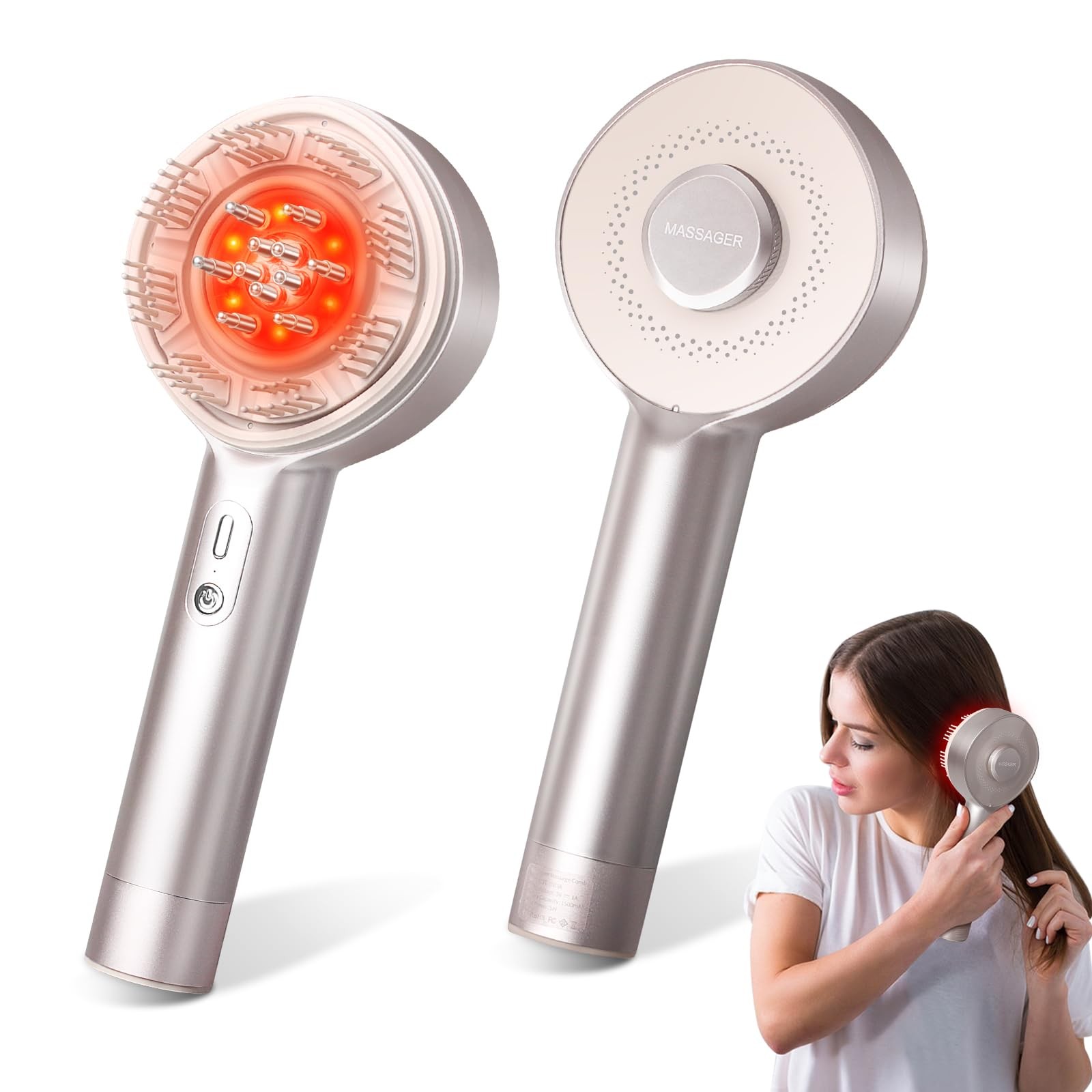 4-in-1 Electric Scalp Massager, Cordless Head Massager with Hair Oil Dispense…