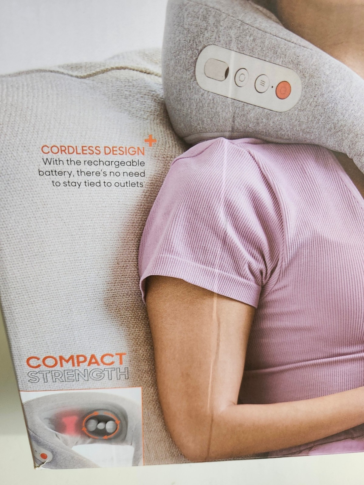 Sharper Image – Realtouch Shiatsu Plus Cordless Neck Massager – Gray (1016968)