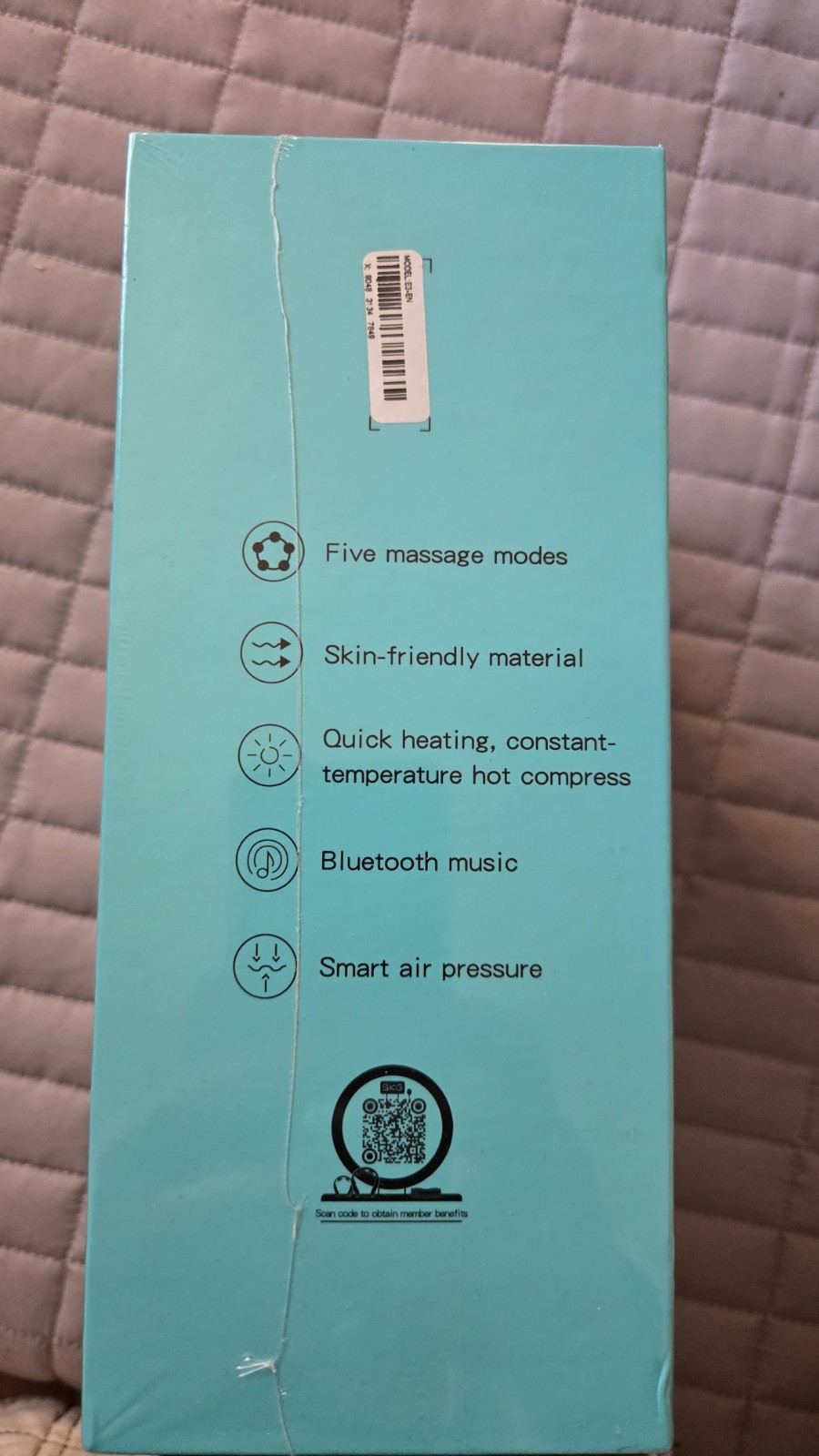 SKG E3-White Eye Massager with Heat Compression, Bluetooth Music Rechargeable
