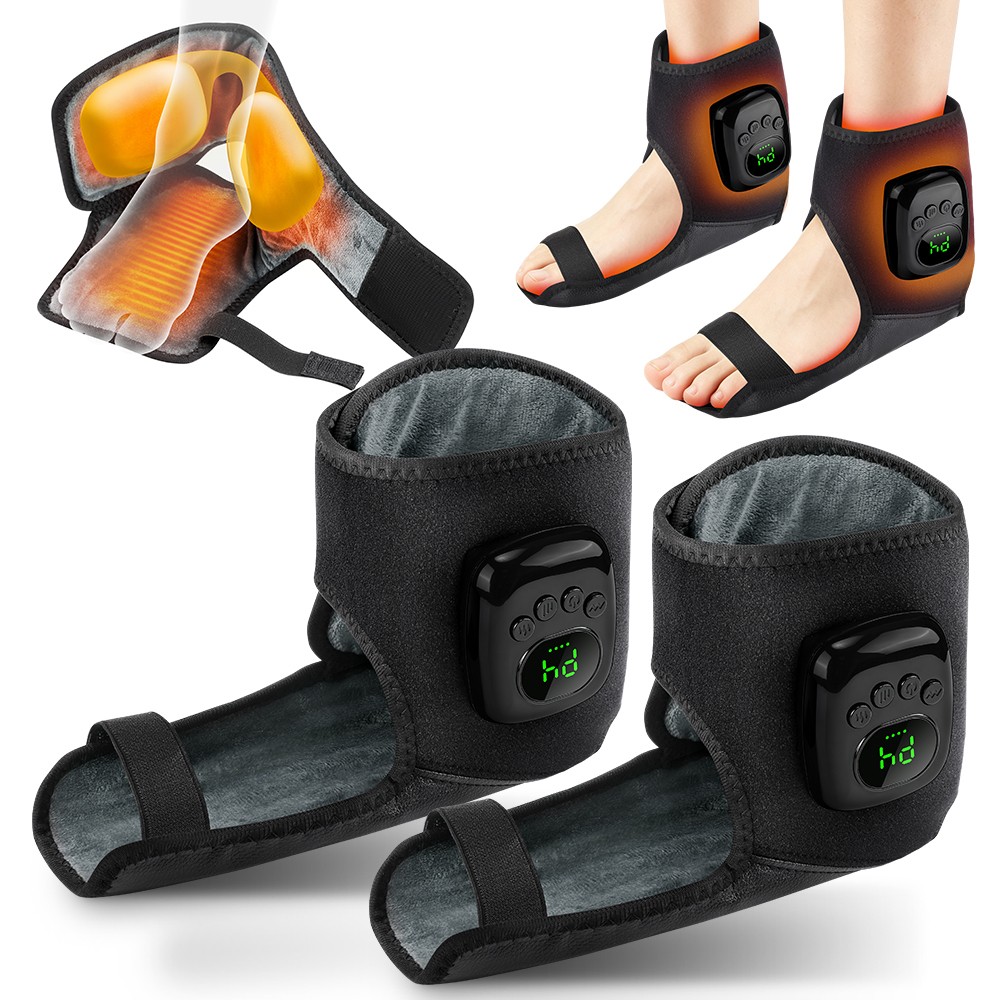 2/1pcs Foot Ankle Massager for Circulation, Pain Relief w/ Heat and Compression